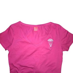 T shirt Ladies V-neck Pink