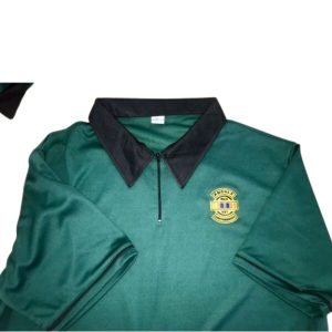 Green Angolan War Vet golf shirt with one logo