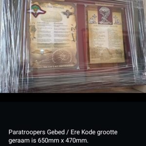 Para Prayer and Code of Honour pewter Memo 